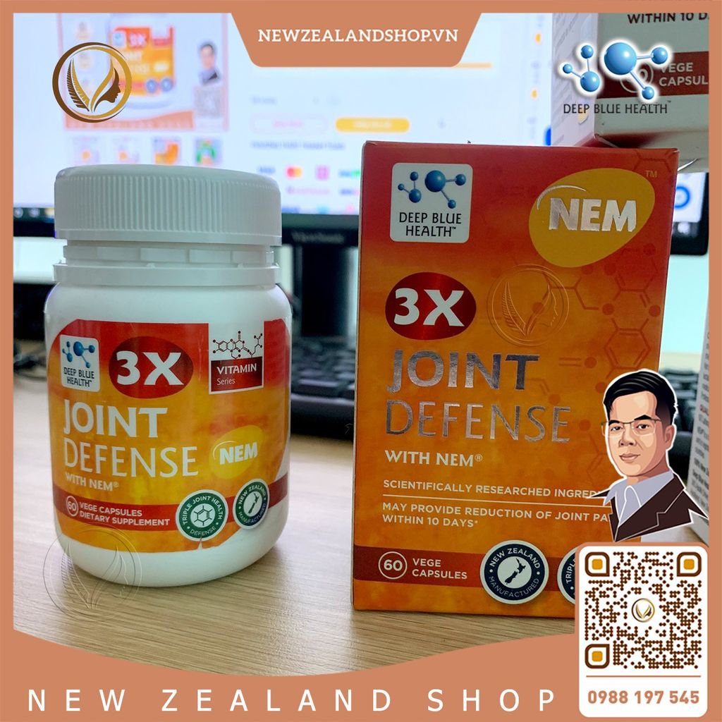 Viên uống bổ khớp, trị nhức xương khớp Deep Blue Health 3x NEM Joint Defense 60 viên