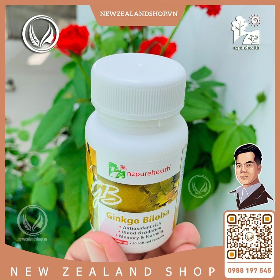 Viên uống bổ não, tăng cường trí nhớ NZ Pure Health Ginkgo Biloba 30/ 100 viên