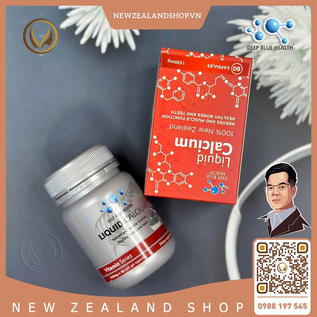 Viên uống bổ sung Canxi và Vitamin D Deep Blue Health Liquid Calcium 60 viên