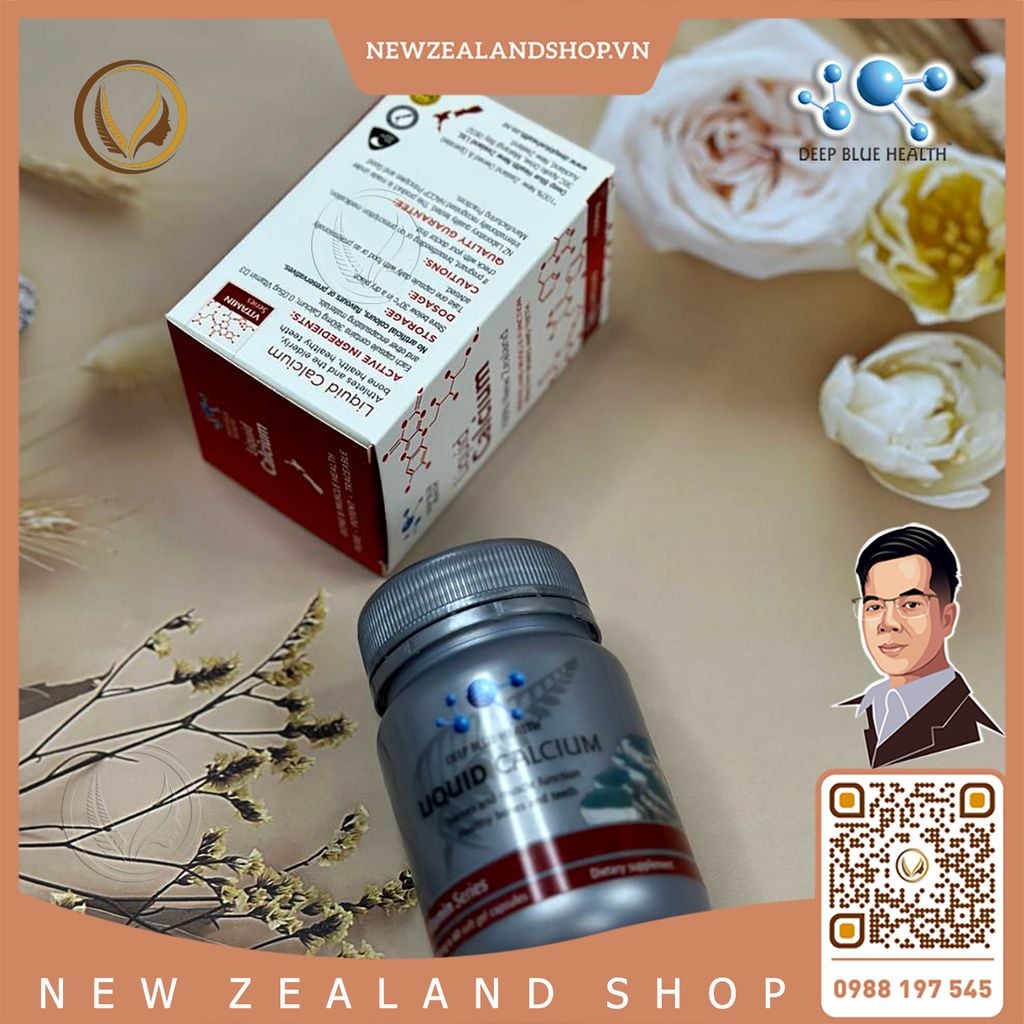 Viên uống bổ sung Canxi và Vitamin D Deep Blue Health Liquid Calcium 60 viên