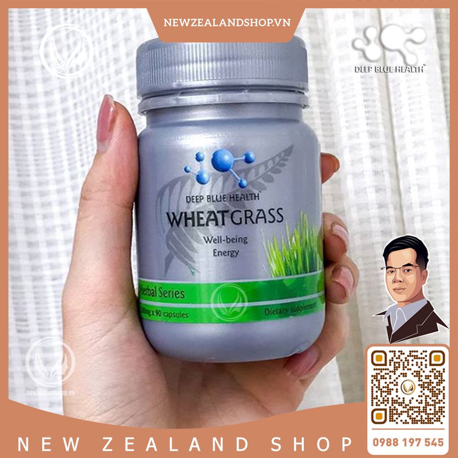 Viên uống bổ sung Vitamin và khoáng chất Deep Blue Health Wheat Grass 90 viên