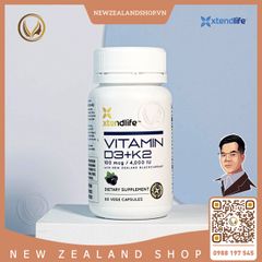 Viên uống bổ sung vitamin d3+k2 Xtend Life Vitamin D3 + K2 60 viên