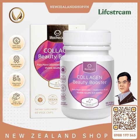 Viên uống cấp nước, bổ sung collagen Lifestream Collagen Beauty Booster 60 viên