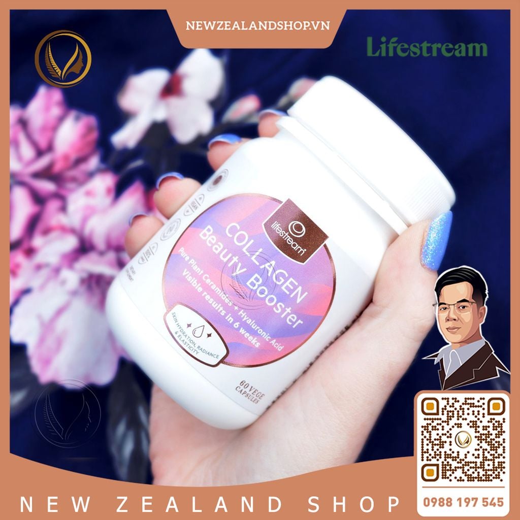 Viên uống cấp nước, bổ sung collagen Lifestream Collagen Beauty Booster 60 viên
