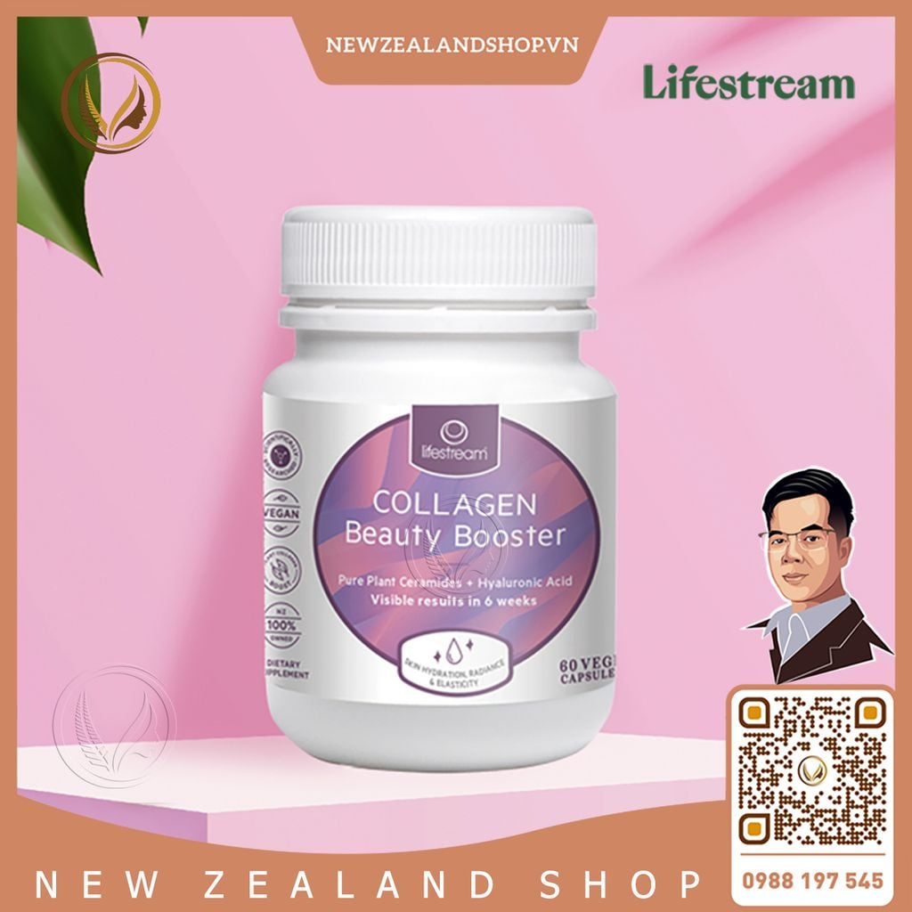 Viên uống cấp nước, bổ sung collagen Lifestream Collagen Beauty Booster 60 viên