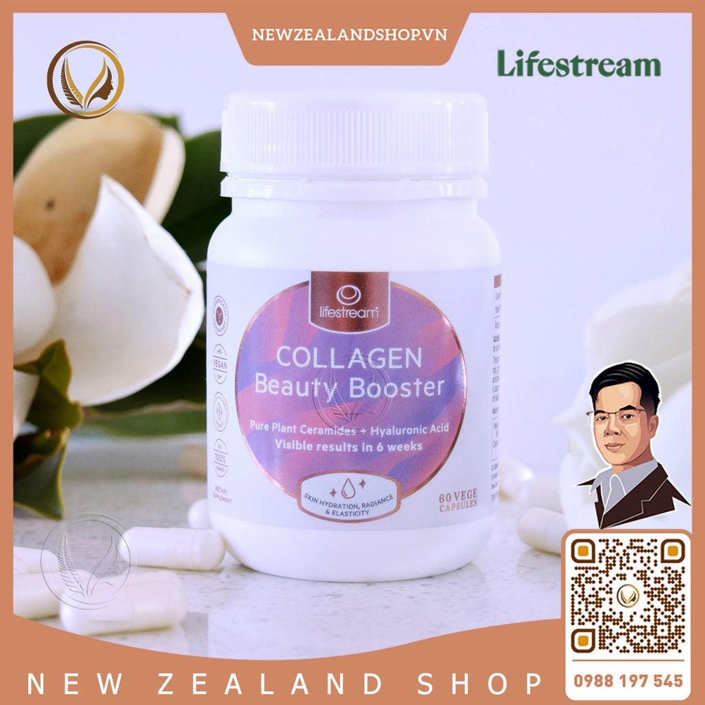 Viên uống cấp nước, bổ sung collagen Lifestream Collagen Beauty Booster 60 viên