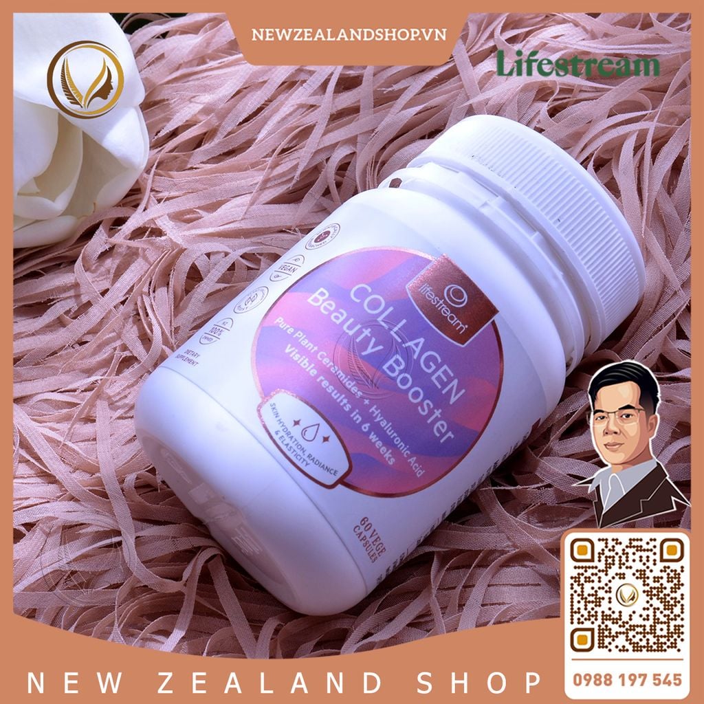 Viên uống cấp nước, bổ sung collagen Lifestream Collagen Beauty Booster 60 viên