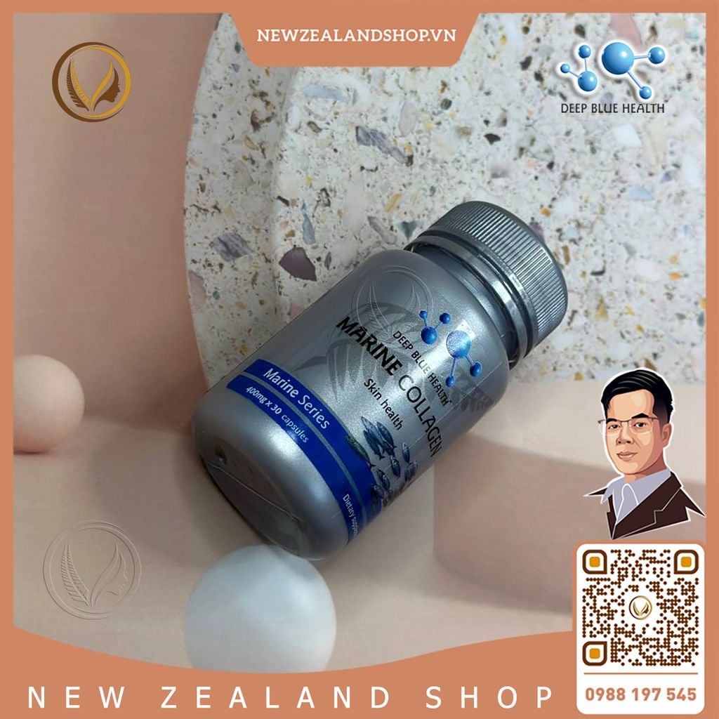 Viên uống bổ sung collagen cá biển Deep Blue Health Marine Collagen 30 viên