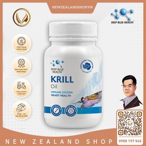 Viên uống dầu nhuyễn thể Deep Blue Health Krill Oil (60 viên)