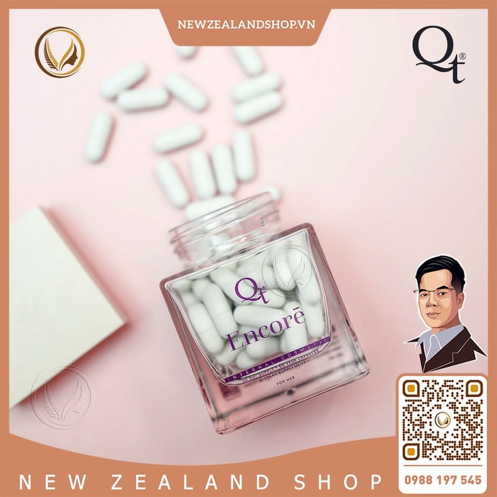 Viên uống dưỡng trắng da, khỏe tóc và móng QT Encore 60 viên