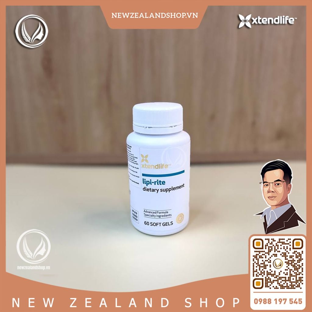 Viên uống giảm mỡ máu, gan nhiễm mỡ Xtend Life Cholesterol Lipi Rite 60 viên