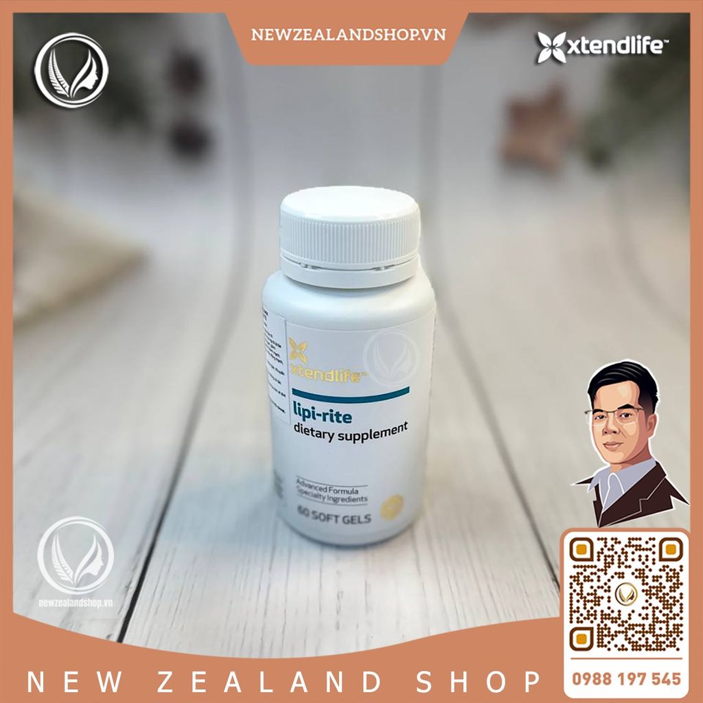 Viên uống giảm mỡ máu, gan nhiễm mỡ Xtend Life Cholesterol Lipi Rite 60 viên