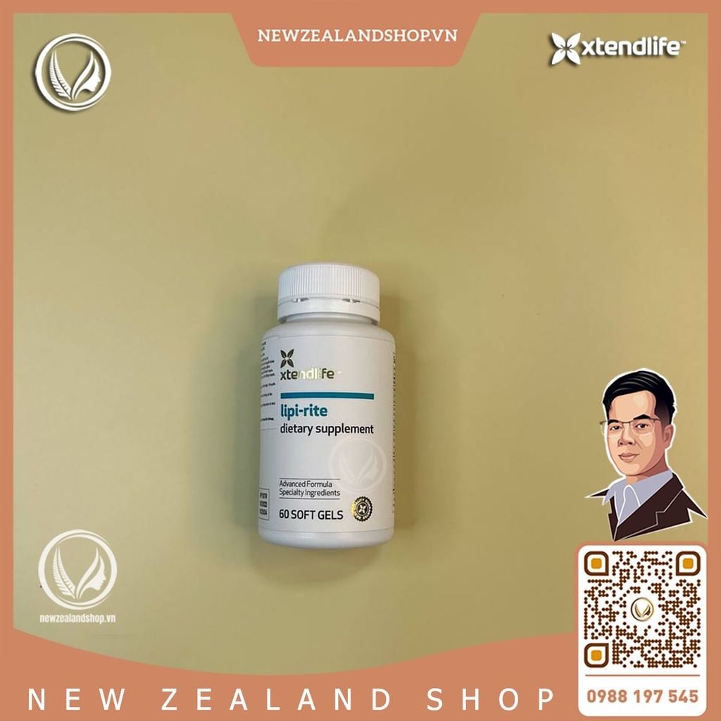 Viên uống giảm mỡ máu, gan nhiễm mỡ Xtend Life Cholesterol Lipi Rite 60 viên