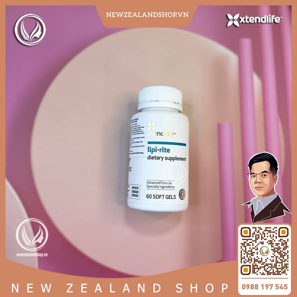 Viên uống giảm mỡ máu, gan nhiễm mỡ Xtend Life Cholesterol Lipi Rite 60 viên