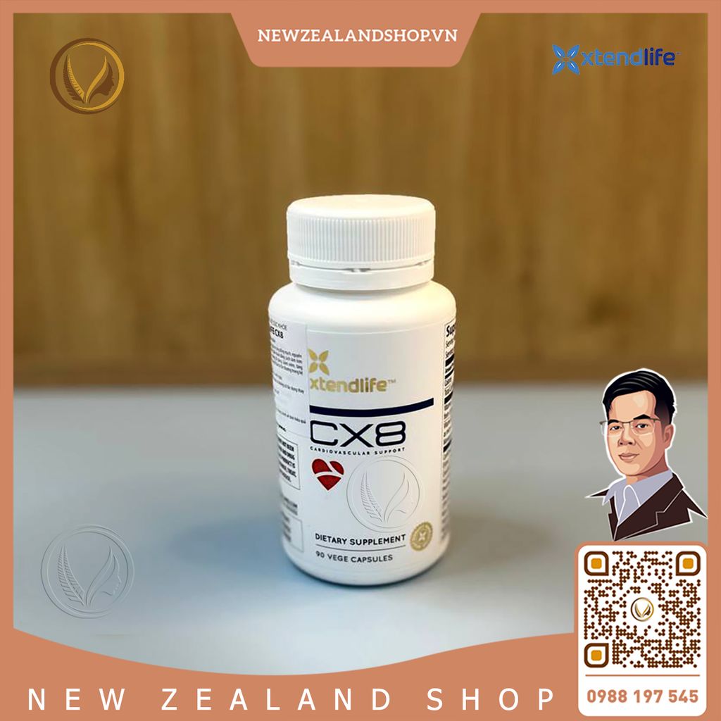 Viên uống hỗ trợ tim mạch, ngừa đột quỵ Xtend Life CX8 Cardiovascular Support 90 viên