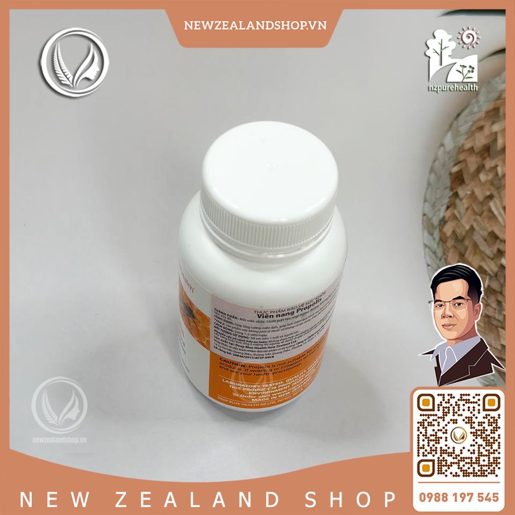 Viên uống keo ong tăng sức đề kháng Nz Pure Health Propolis 100 Viên