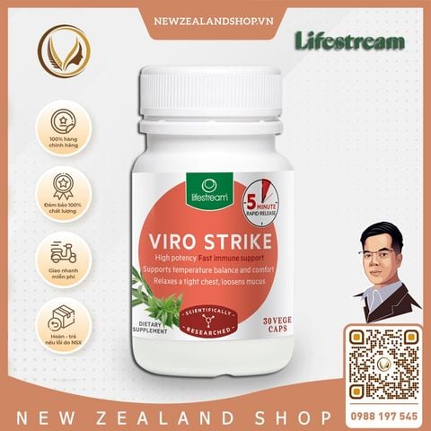 Viên uống kích hoạt hệ miễn dịch, giảm đau nhanh Lifestream Viro Strike 30 viên