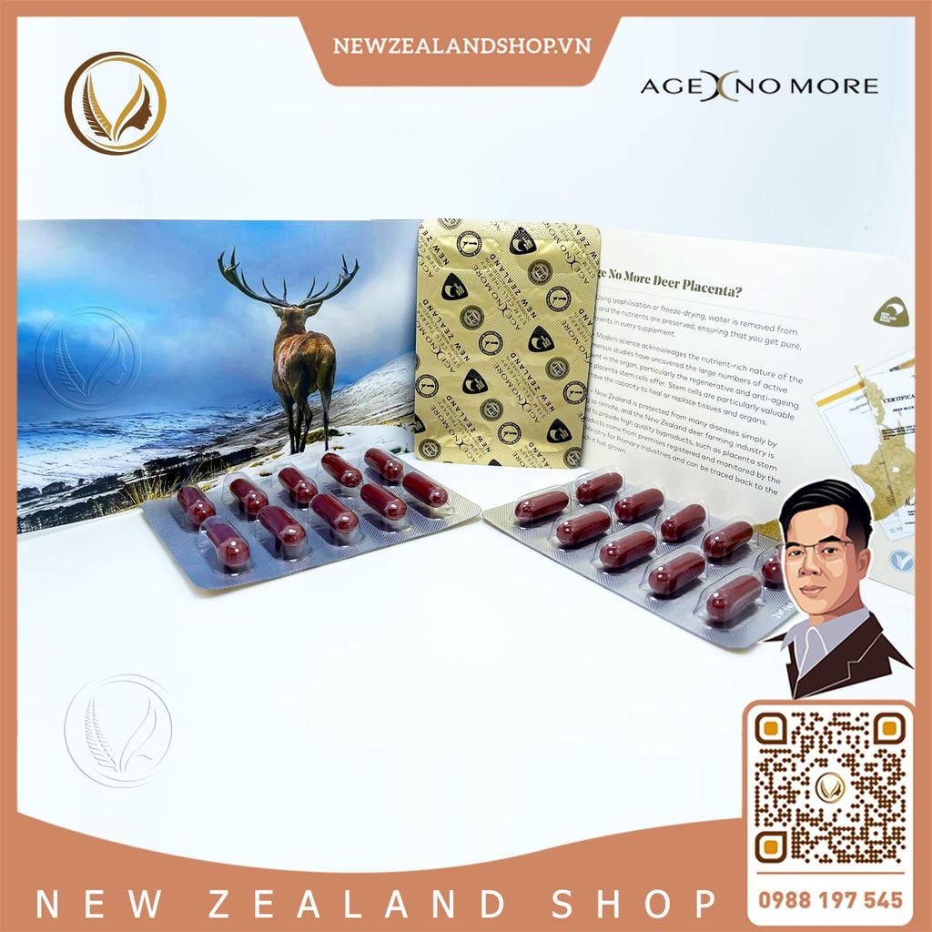 Viên uống tế bào gốc nhau thai cừu Age No More Ovine/ Sheep Placenta 25.000MG 30 viên