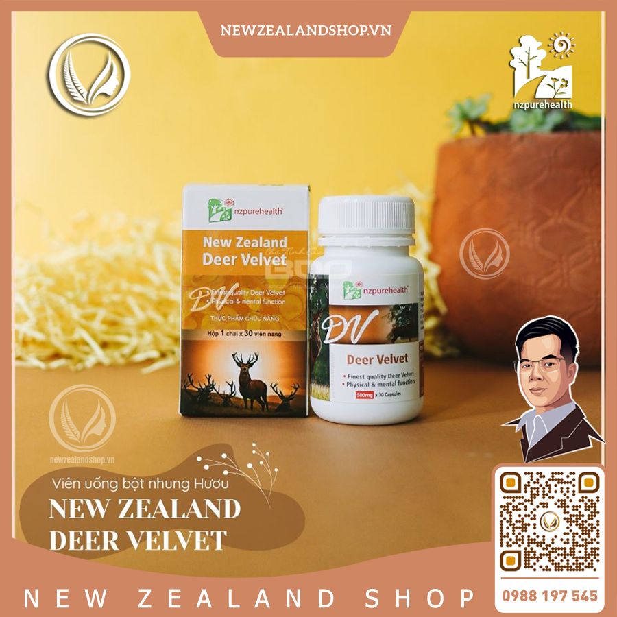 Viên uống nhung hươu bổ thận, tráng dương Nz Pure Health Deer Velvet  30/ 100 viên