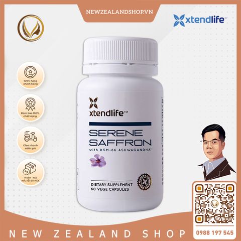 Viên uống giảm căng thẳng, hỗ trợ giấc ngủ Xtend Life Serene Saffron 60 viên