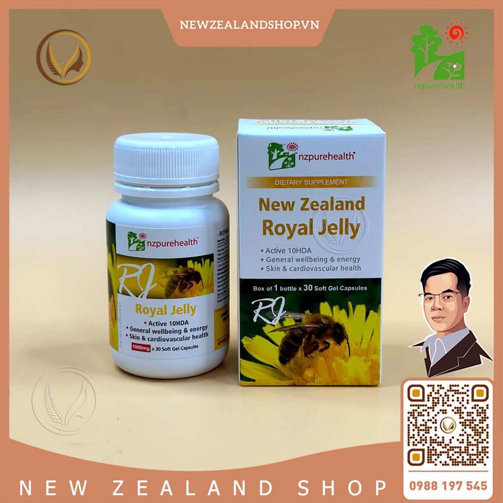 Viên uống sữa ong chúa NZ Pure Health Royal Jelly 30 viên