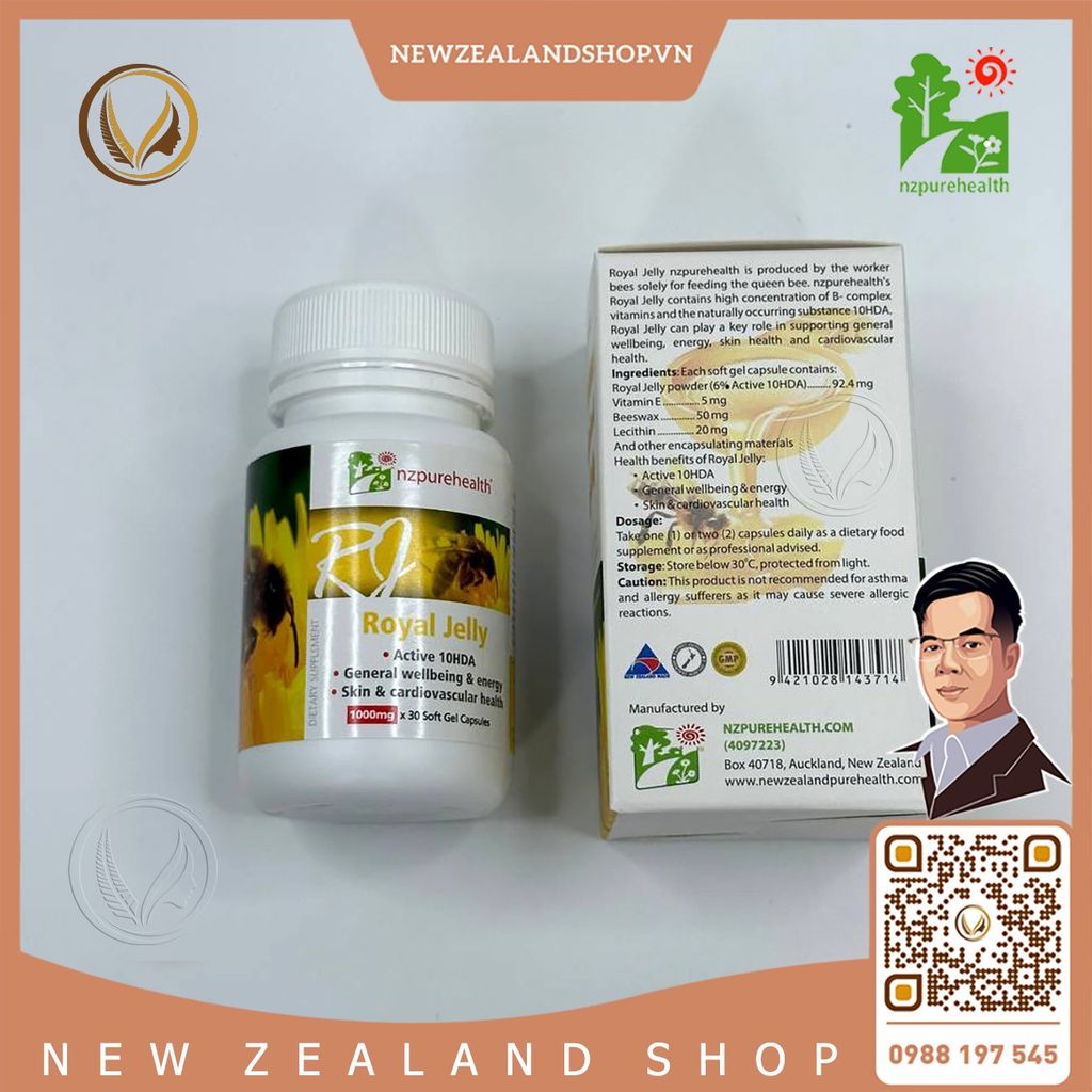 Viên uống sữa ong chúa NZ Pure Health Royal Jelly 30 viên