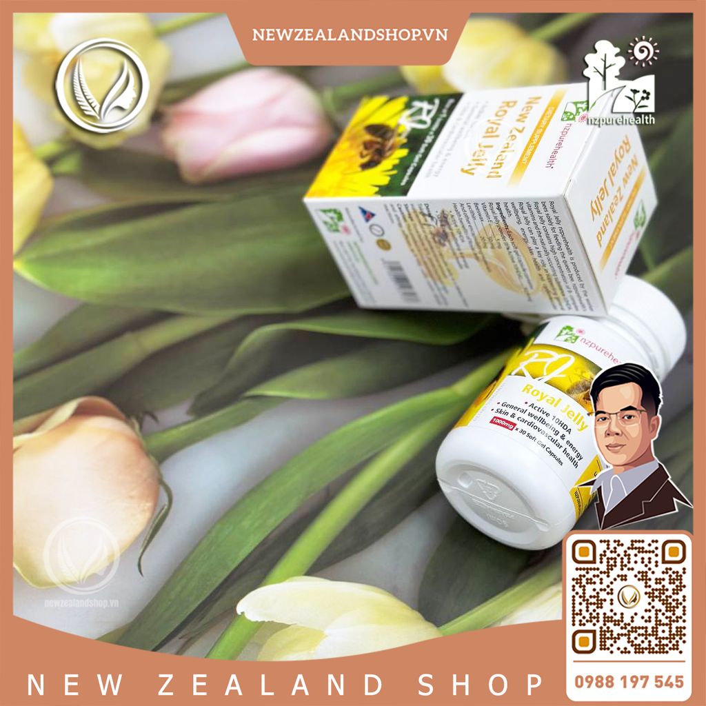 Viên uống sữa ong chúa giúp khỏe đẹp NZ Pure Health Royal Jelly 30 viên