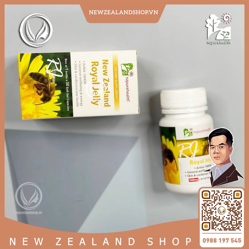 Viên uống sữa ong chúa giúp khỏe đẹp NZ Pure Health Royal Jelly 30 viên