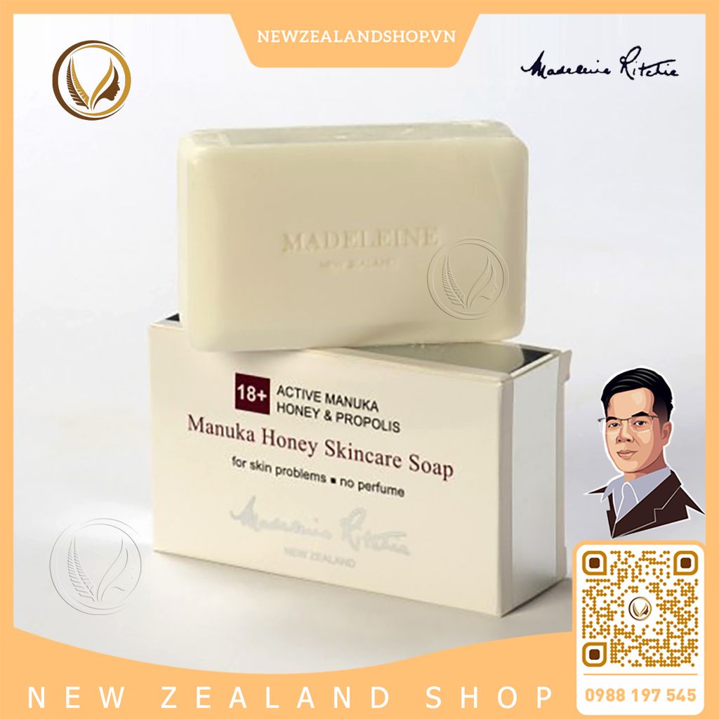 Xà phòng tắm mật ong manuka 18+ Madeleine Ritchie Manuka Honey Skincare Soap 125g
