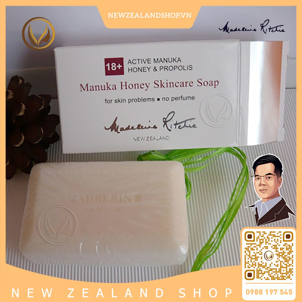 Xà phòng tắm mật ong manuka 18+ Madeleine Ritchie Manuka Honey Skincare Soap 125g