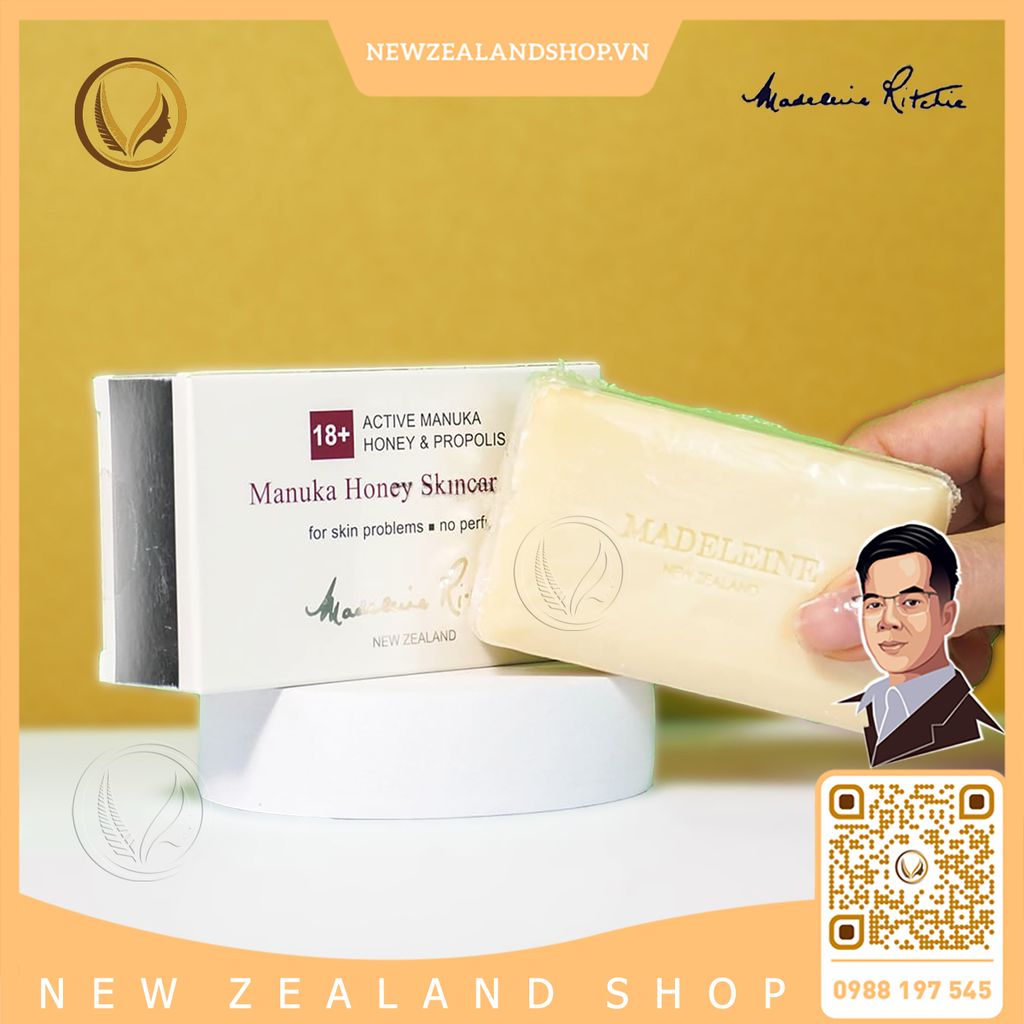 Xà phòng tắm mật ong manuka 18+ Madeleine Ritchie Manuka Honey Skincare Soap 125g