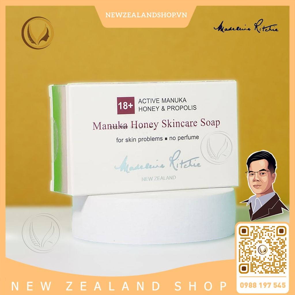 Xà phòng tắm mật ong manuka 18+ Madeleine Ritchie Manuka Honey Skincare Soap 125g