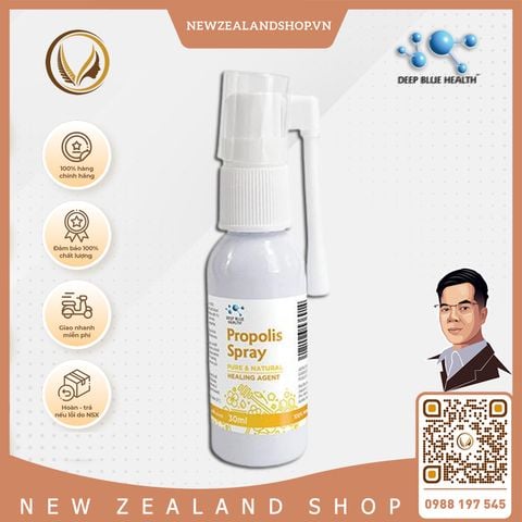 Xịt họng keo ong điều trị viêm họng, đau rát họng Deep Blue Health Propolis Spray 30ml
