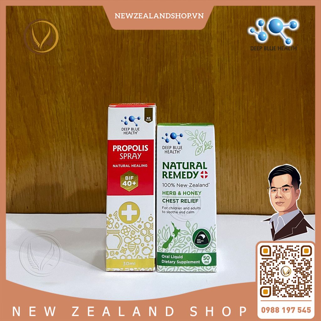 Xịt họng keo ong giảm ho, đau rát họng Deep Blue Health Propolis Spray Plus (BIF 40+) 30ml