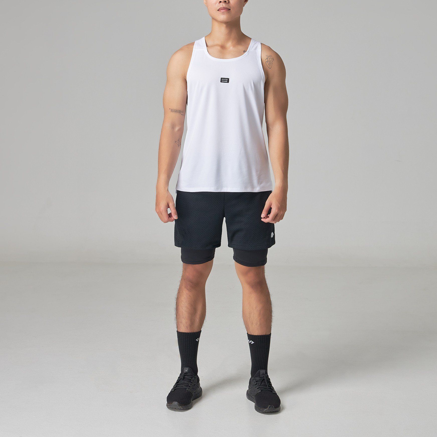  Áo Thể Thao Ba Lỗ HUSTLE TANKTOP (TRẮNG) 