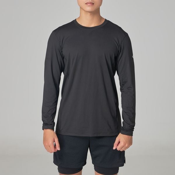 Áo Dài Tay Thể Thao Giữ Ấm CHẠY BỘ 2IN1 WARM UP LONG SLEEVE (ĐEN)