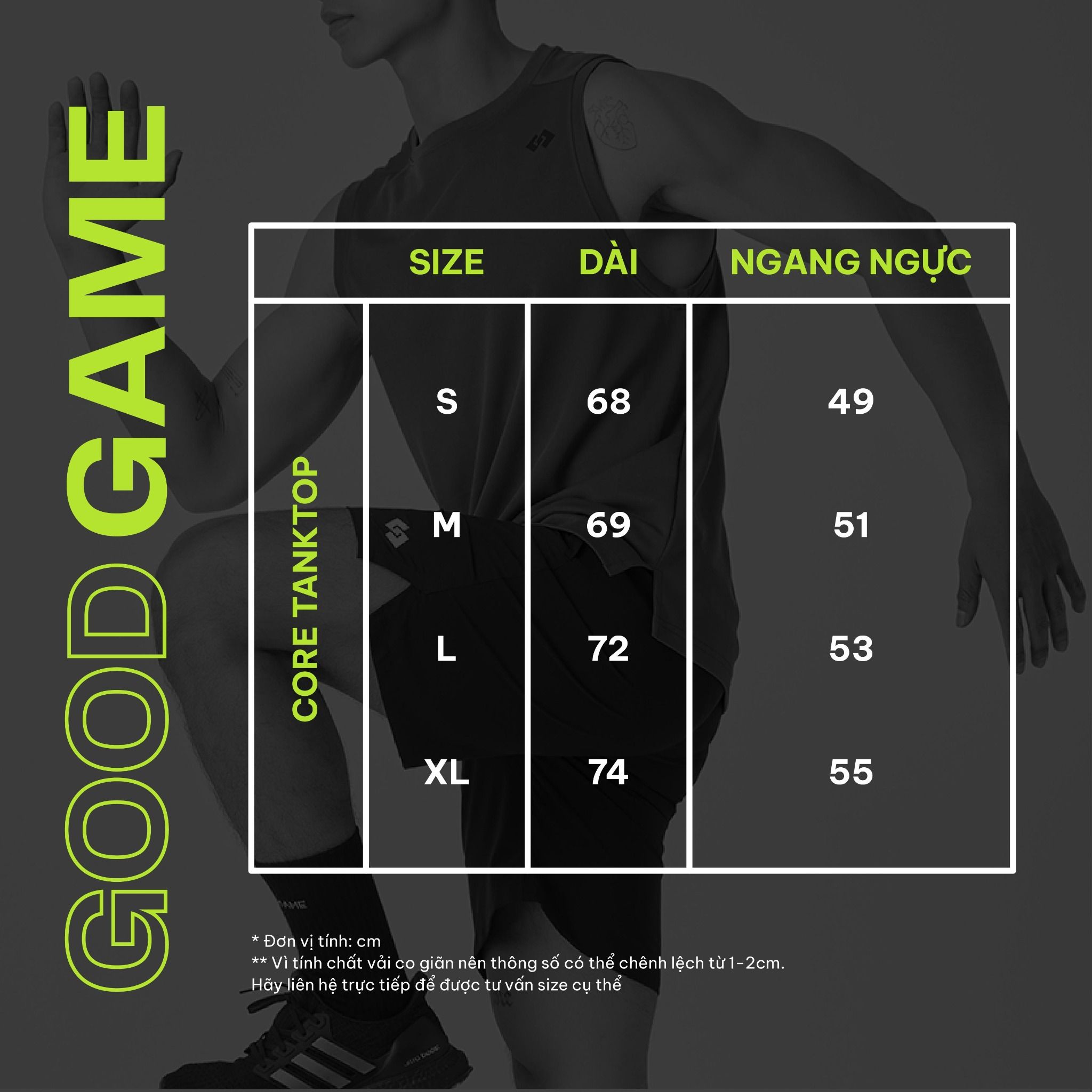  Áo Thể Thao Ba Lỗ GOOD GAME CORE TANKTOP (XANH) 