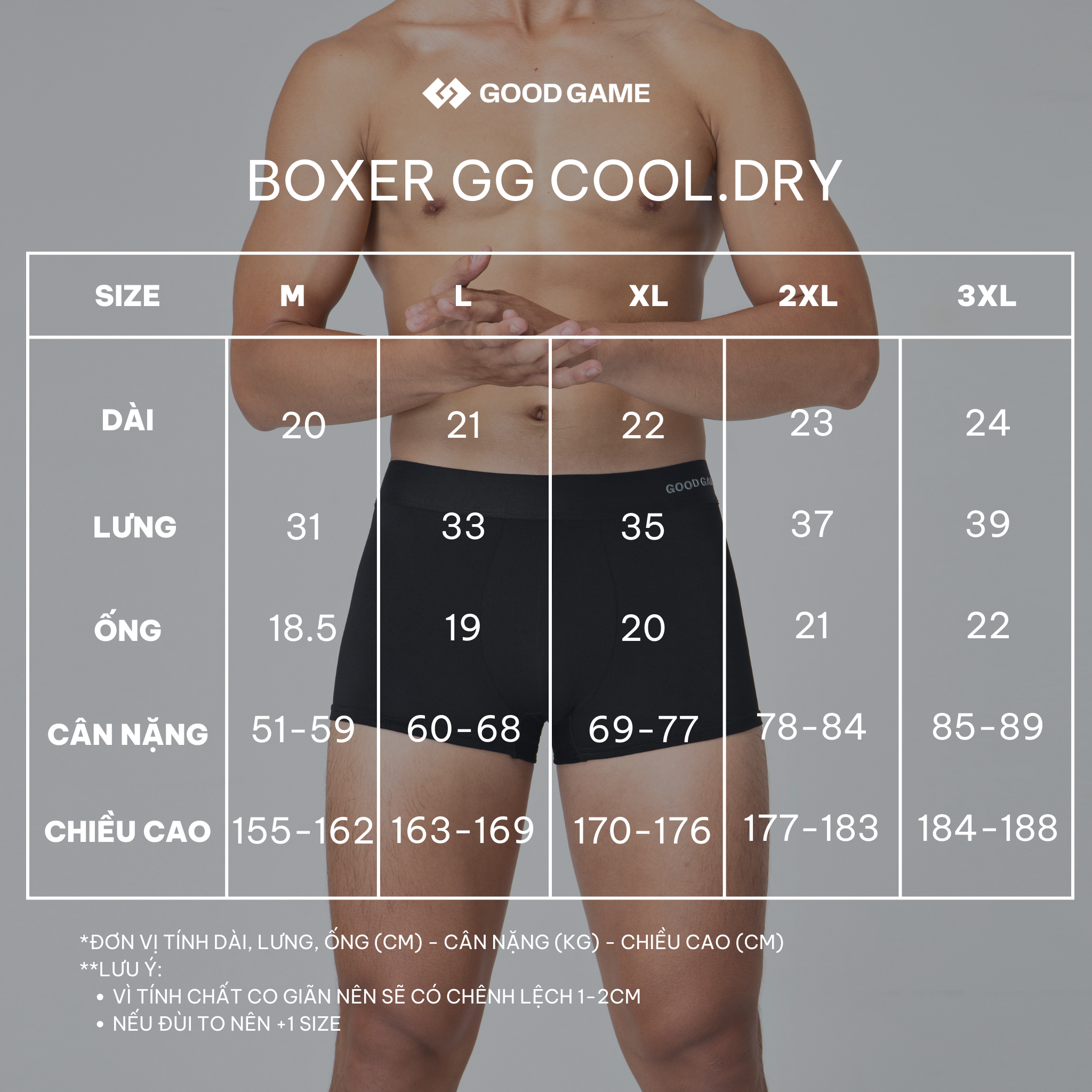  Quần lót nam Cool.Dry Boxer Good Game (ĐEN) 