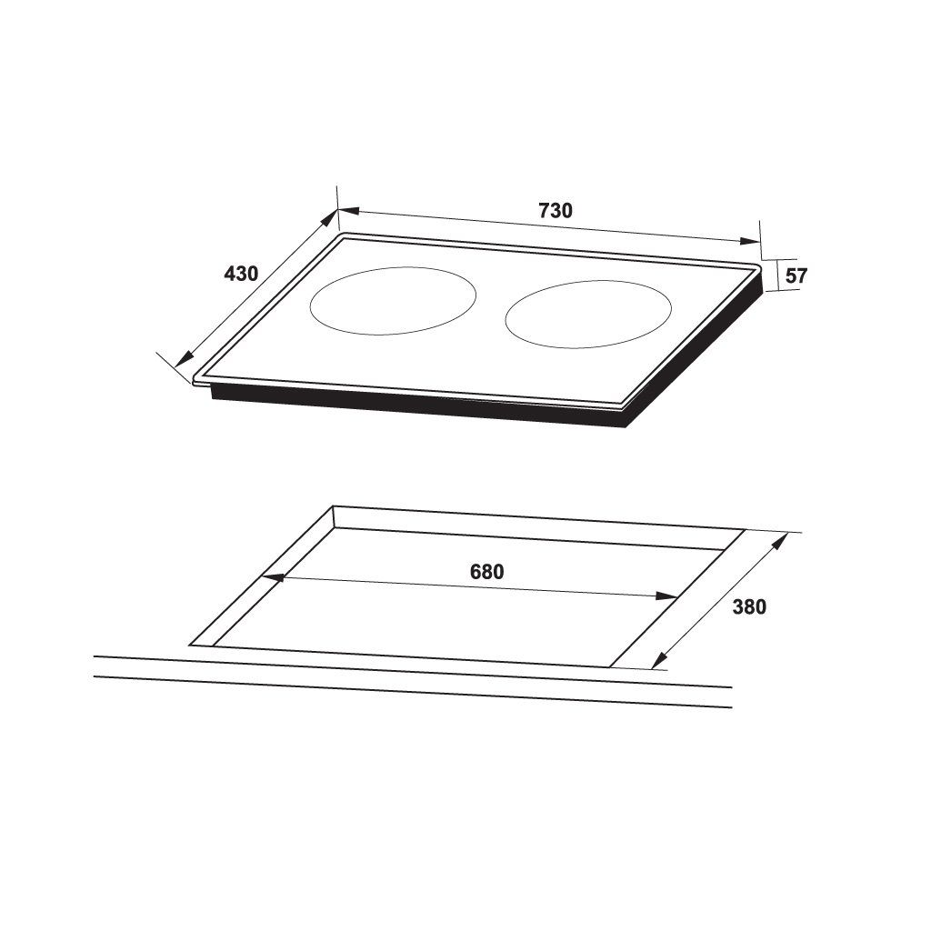 Bếp từ Hafele 2 vùng nấu HC-I3732A 536.61.736