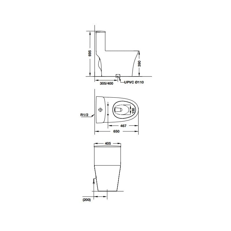 Bồn cầu một khối Hafele 588.79.406