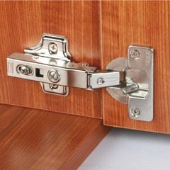 Bản lề giảm chấn Hafele Inox 304 cho gỗ dày - trùm nữa 334.05.002
