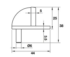 Chặn cửa bán nguyệt Hafele (Inox 304) 937.55.148