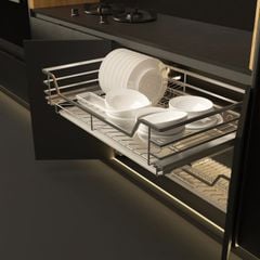 Kệ chén đĩa Hafele Inox 304 kèm ống đựng đũa 700mm 549.08.151