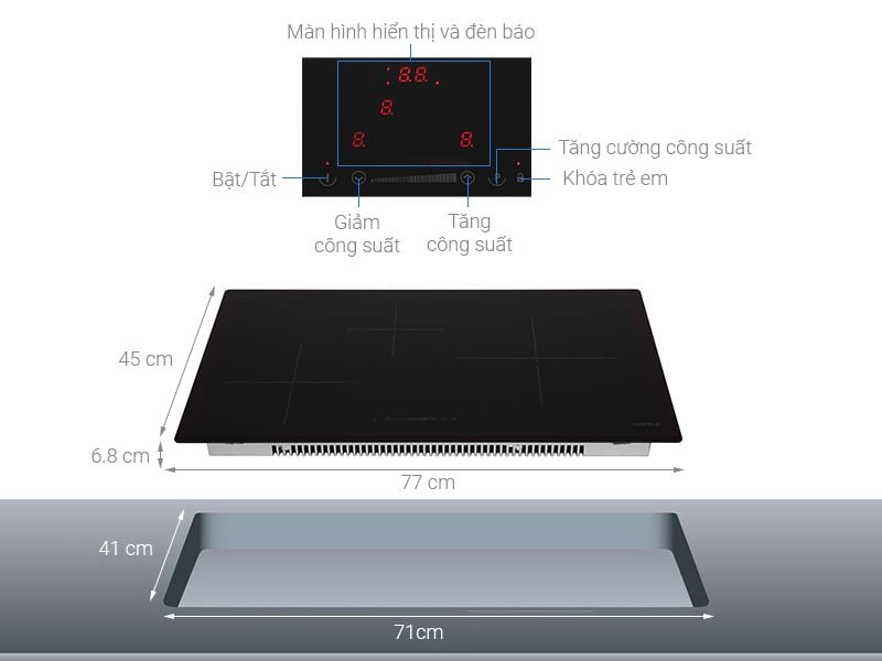 Bếp từ Hafele 3 vùng nấu HC-I773D 536.01.905