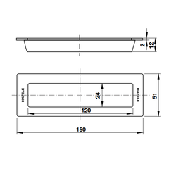 Tay nắm âm Hafele màu đen mờ 150 x 51mm 489.72.137
