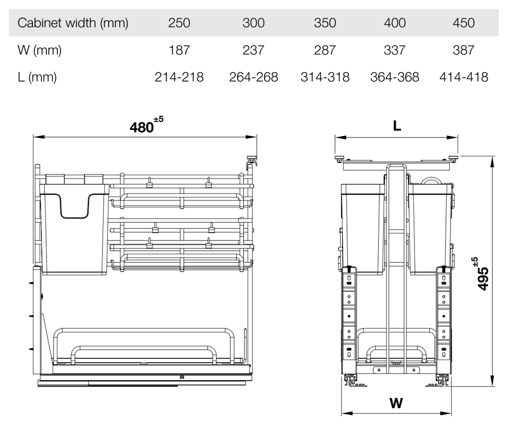 Giá dao thớt Hafele 450mm Inox 304 547.11.006