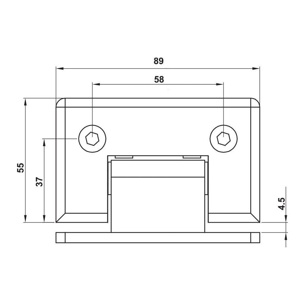 Bản lề kính – tường 90 độ Hafele Inox Bóng 499.05.850