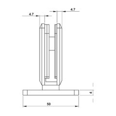 Bản lề kính – tường 90 độ Hafele PVD Xám ghi 499.05.852