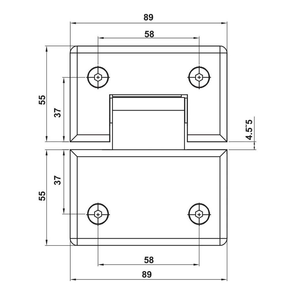 Bản lề kính – kính 180 độ Hafele Inox Bóng 499.05.853