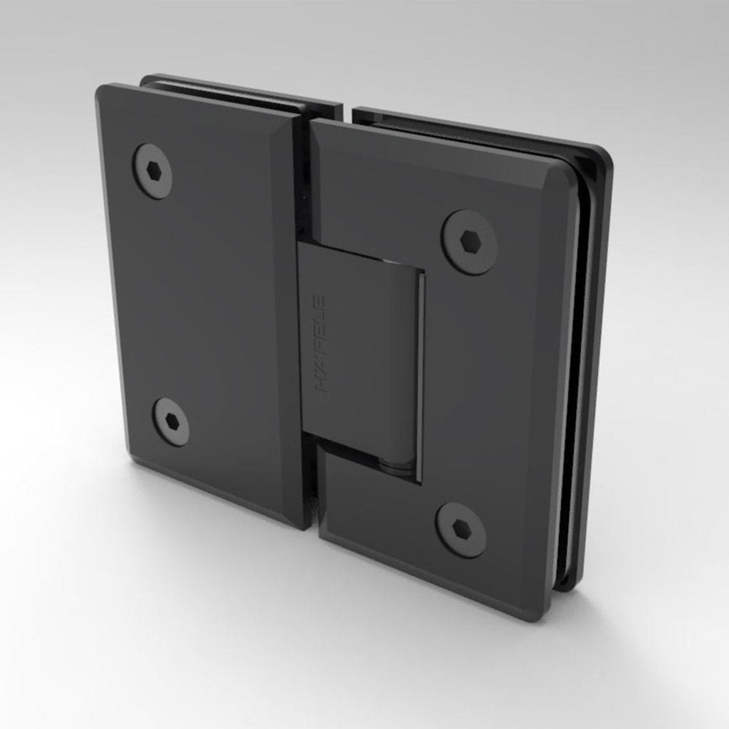 Bản lề kính – kính 180 độ Hafele PVD Đen mờ 499.05.854